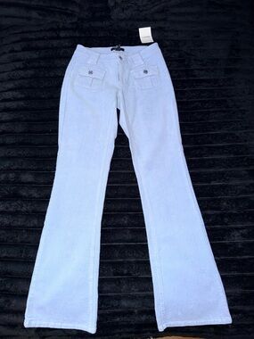 Light Blue Corduroy Flared Pants
